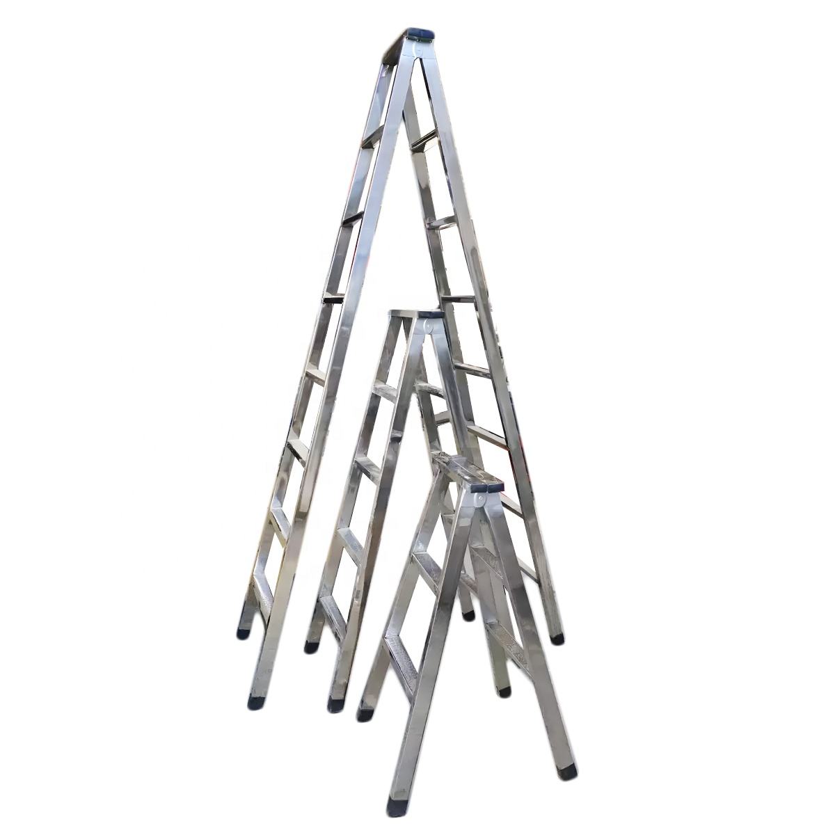Heavy Duty Stainless Steel 3 5 8 Steps Folding Boat Ladder Portable Foldable Ladders for Indoor Outdoor Use