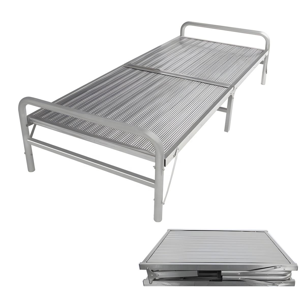 Heavy-Duty Stainless Steel Foldable Bed Portable Waterproof Folding Nap Beds for Outdoor Camping Hospital Care Home & Office Use
